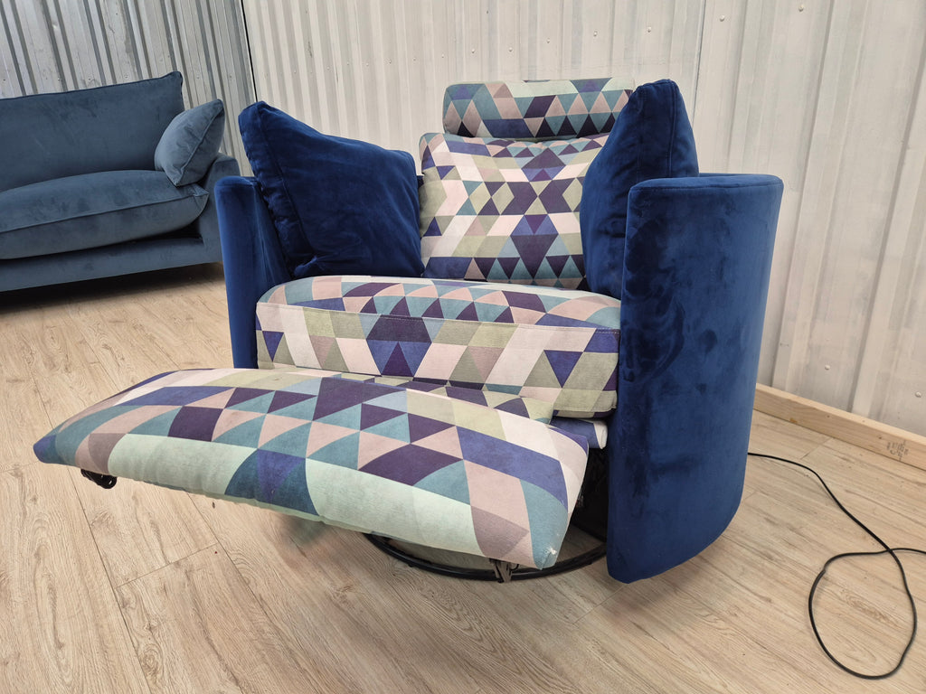 Cookes Navy Velvet Moon Armchair
