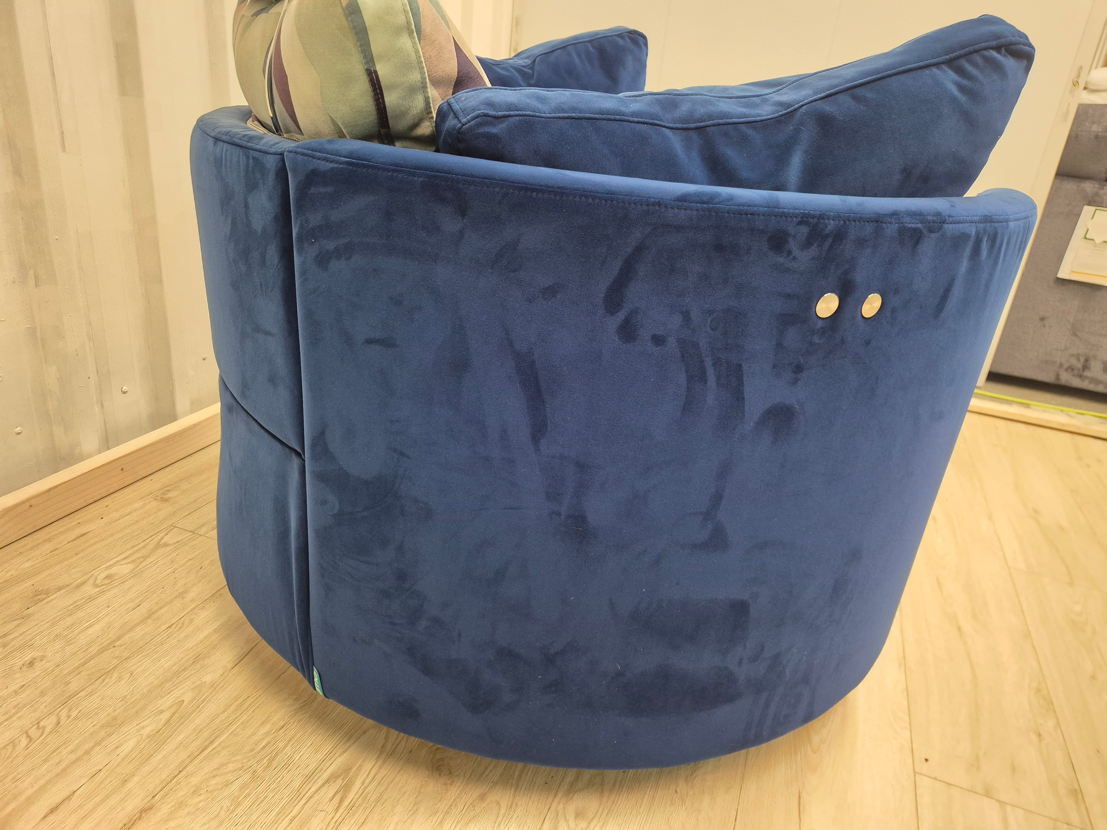 Cookes Navy Velvet Moon Armchair