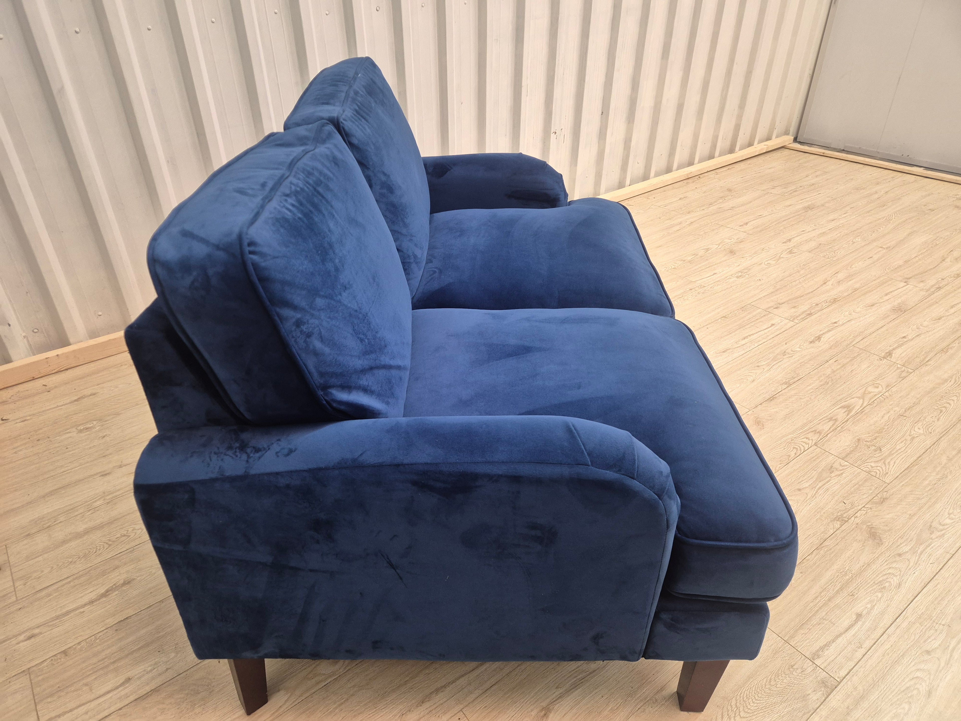 Dunelm Blue Velvet 2 Seater