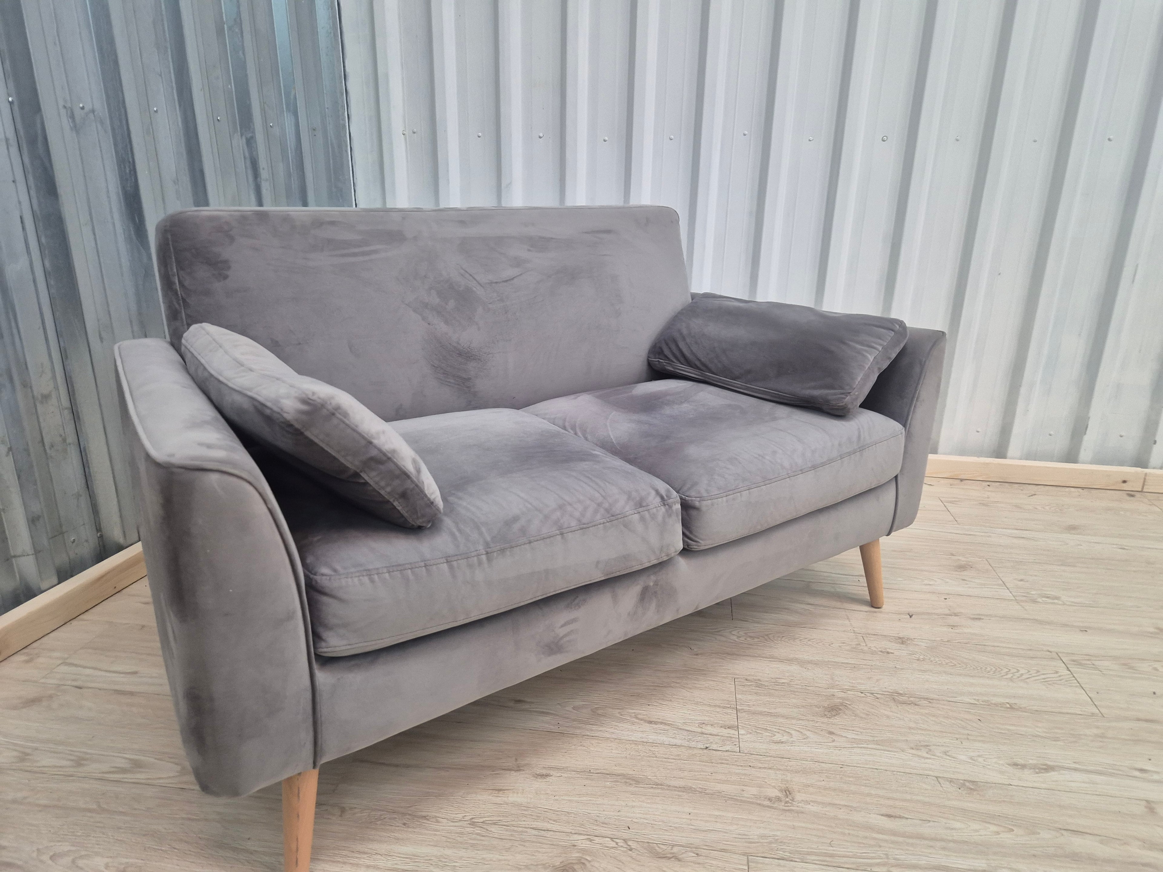 Next Mila Grey Velvet 2 seater