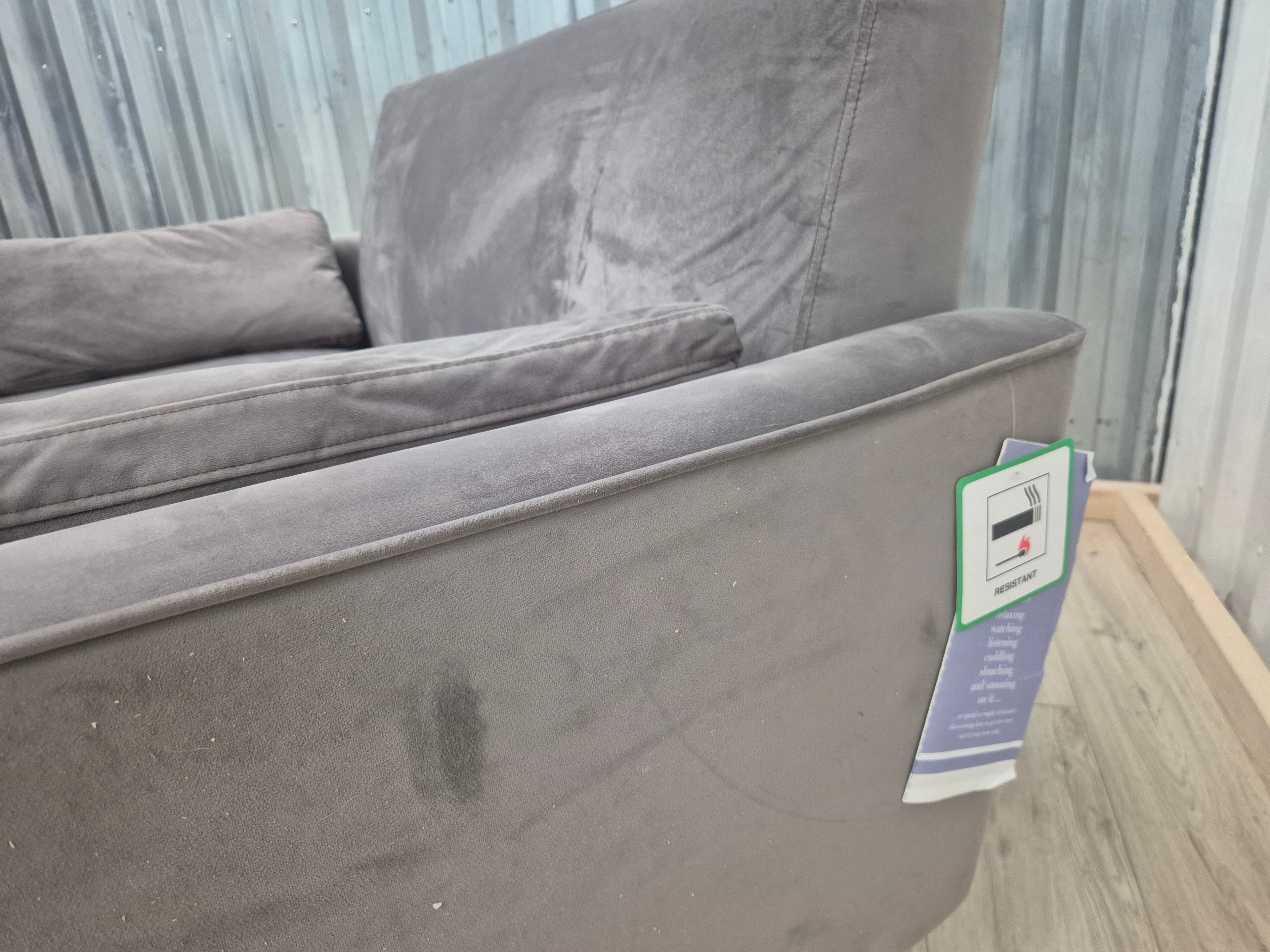 Next Mila Grey Velvet 2 seater