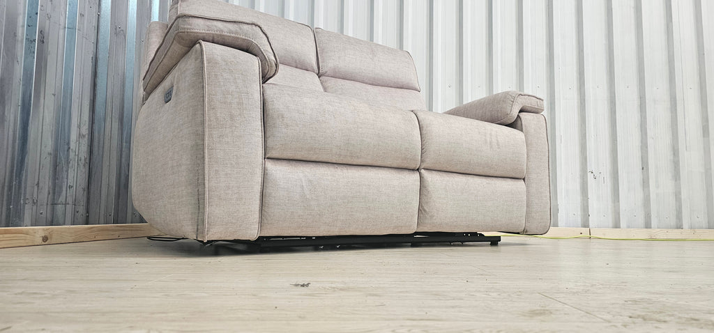 Oak Furniture Land Plush Beige Selby 2 Seater Electric Recliner