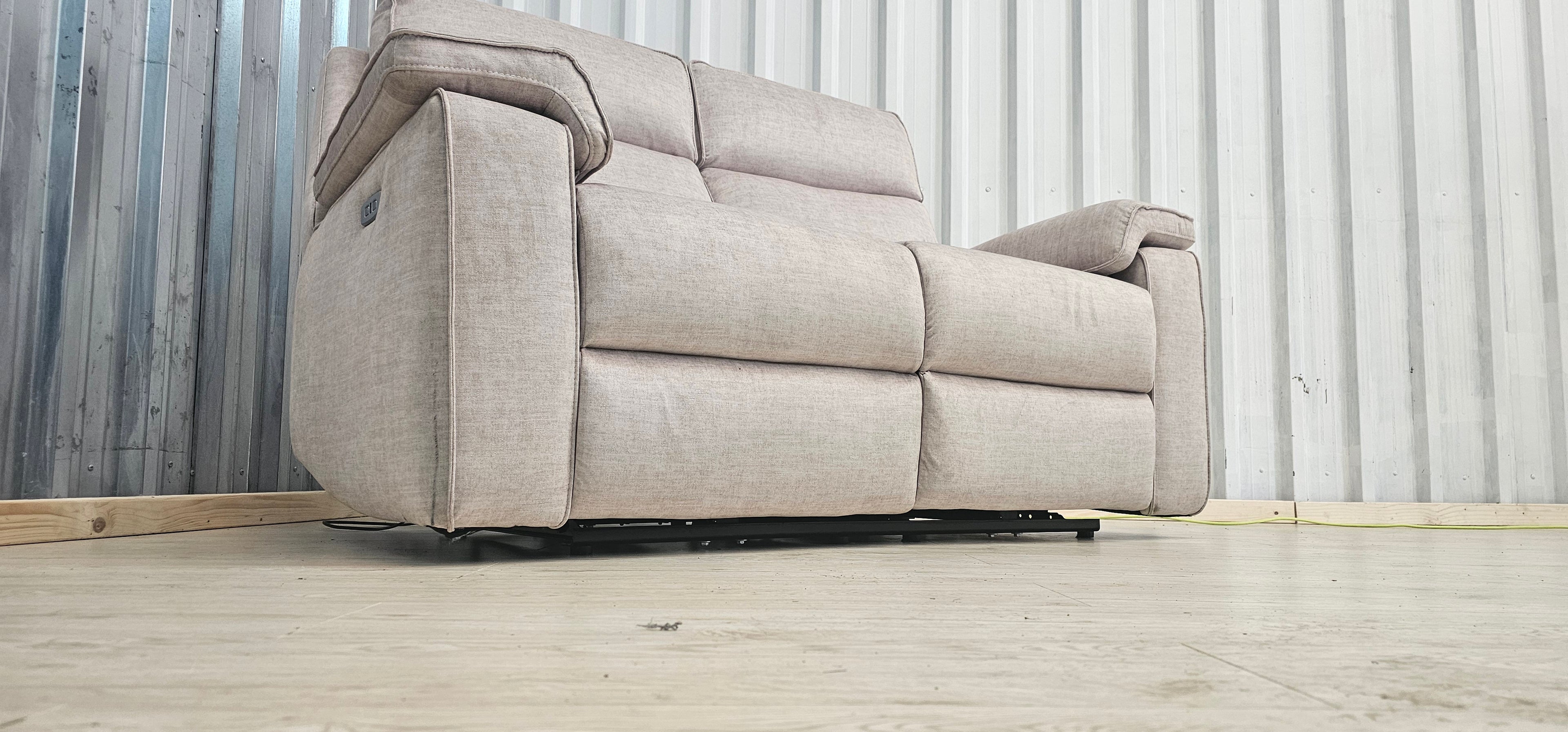 Oak Furniture Land Plush Beige Selby 2 Seater Electric Recliner