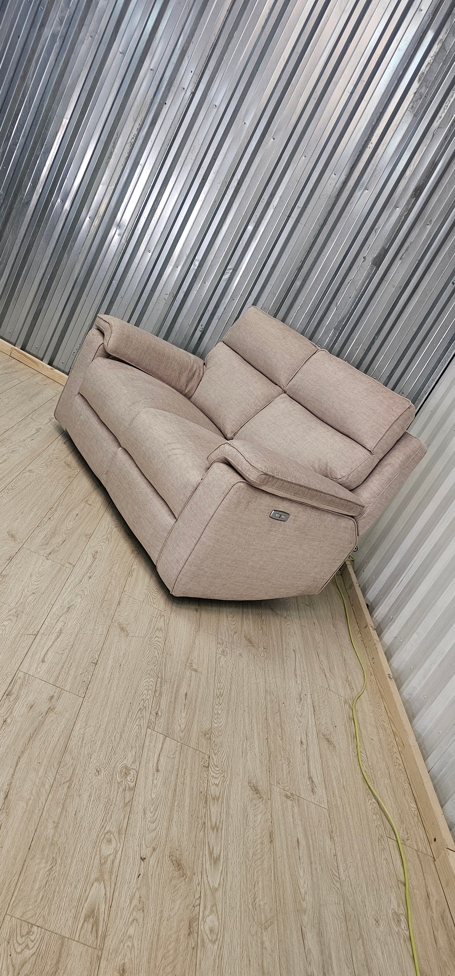 Oak Furniture Land Plush Beige Selby 2 Seater Electric Recliner