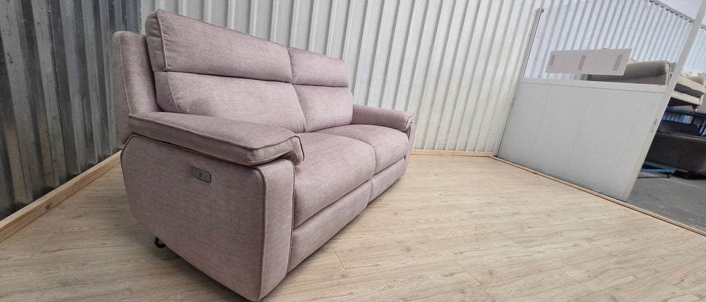 Oak Furniture Land Plush Beige Selby Electric Recliner 3 Seater