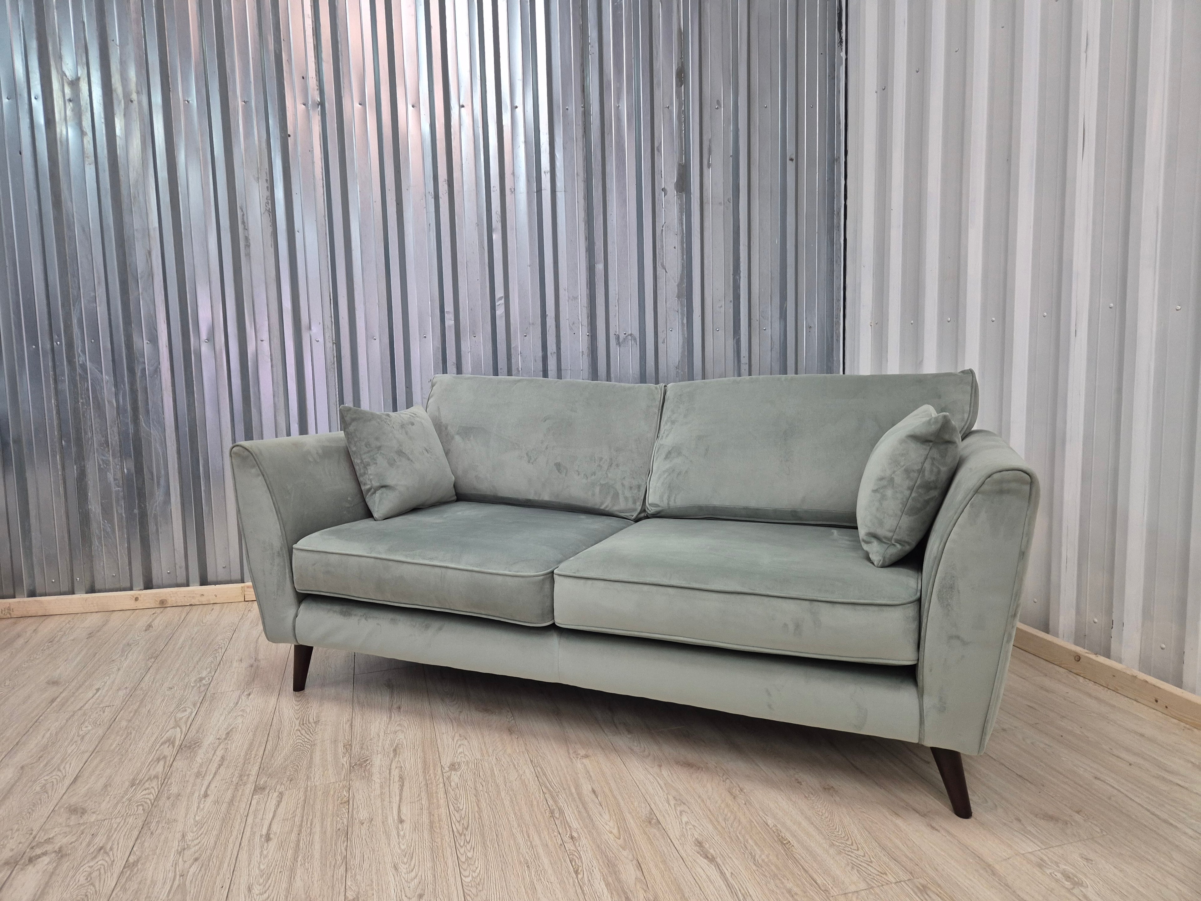Sofology Keswick Green Deluxe Velvet 3 Seater