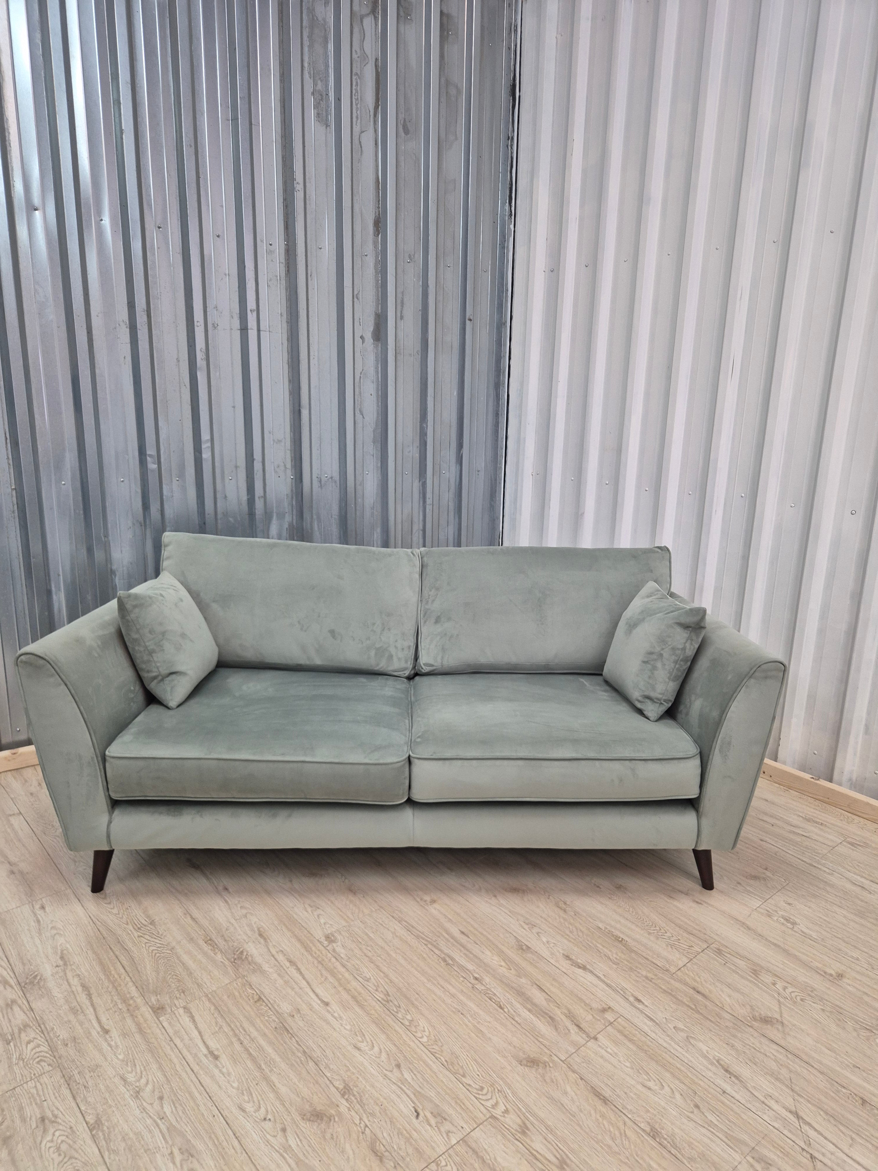 Sofology Keswick Green Deluxe Velvet 3 Seater