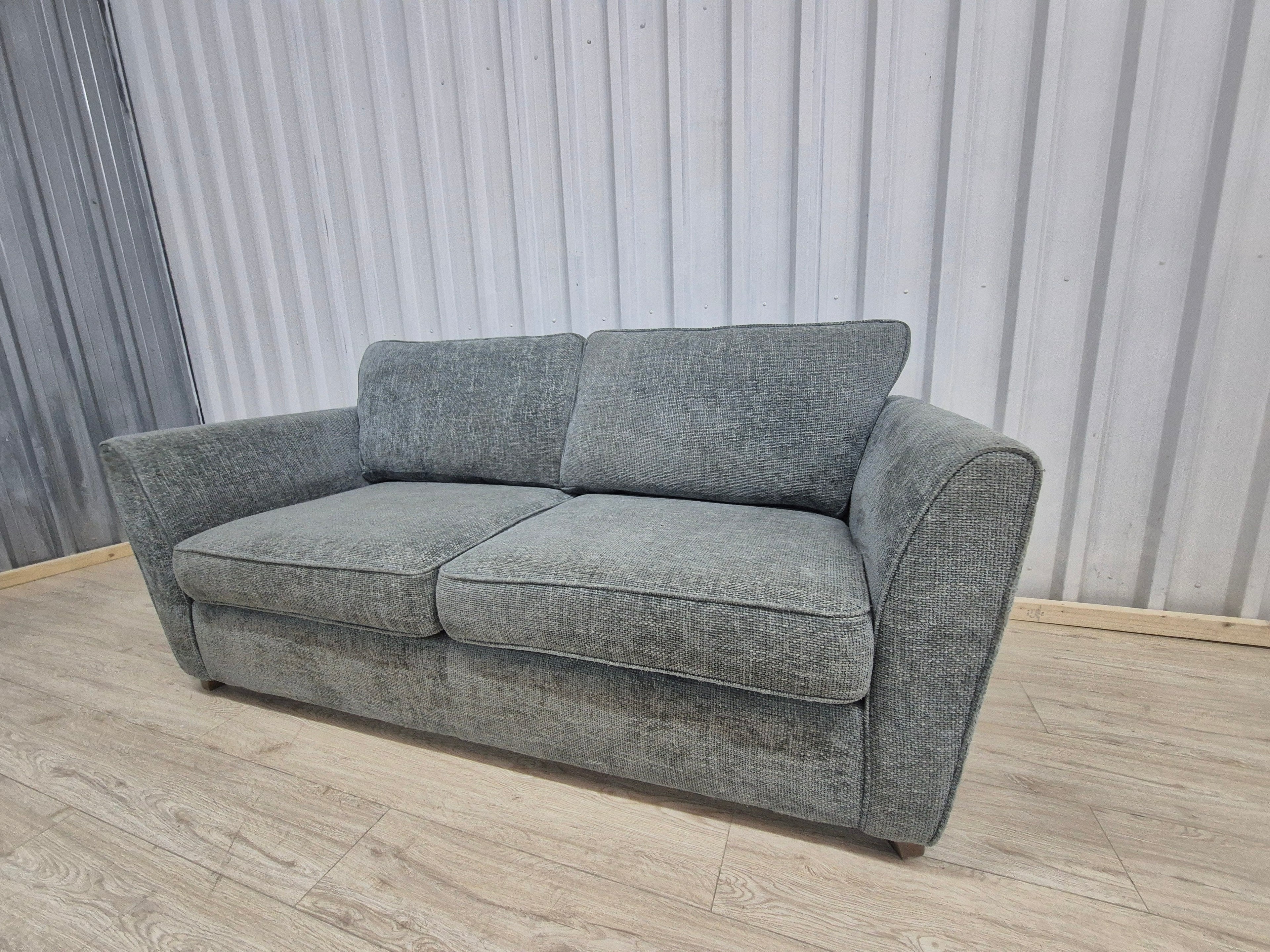 Sofology Canterbury Basketweave Blue 2 Seater Sofa Bed