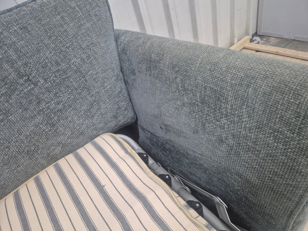 Sofology Canterbury Basketweave Blue 2 Seater Sofa Bed