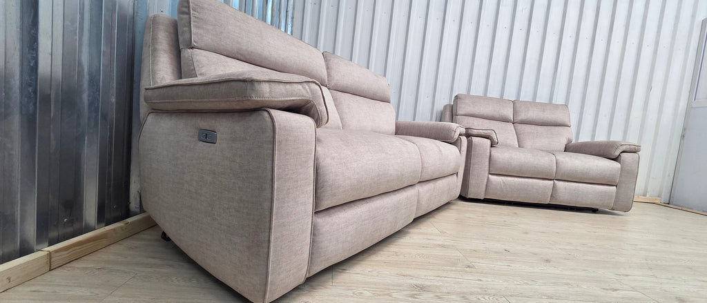Oak Furniture Land Selby Electric Recliner Sofa Set