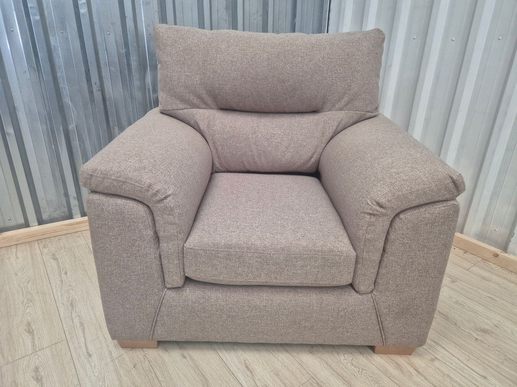 Next Hayden Tweedy Blend Easy Clean Light Dove Natural  Armchair