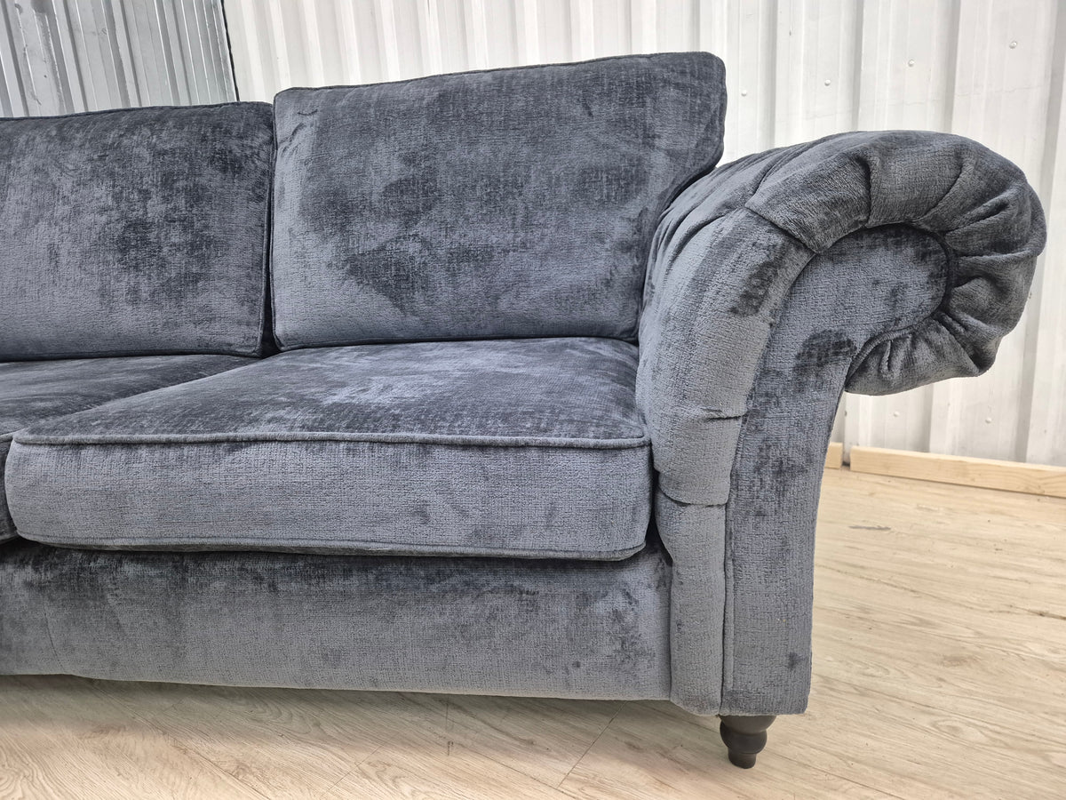 Next Gosford II Deep Sit Boucle Chenille Dark Slate Small 3 Seater