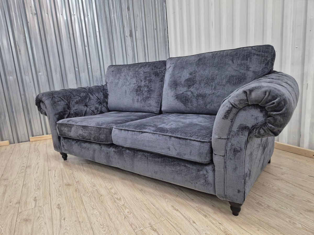 Next Gosford II Deep Sit Boucle Chenille Dark Slate Small 3 Seater