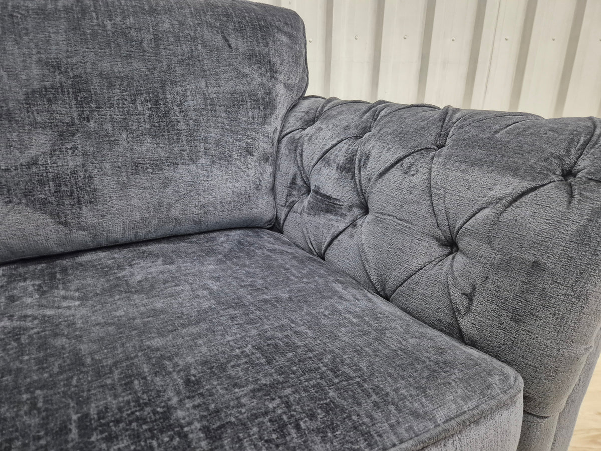 Next Gosford II Deep Sit Boucle Chenille Dark Slate Small 3 Seater
