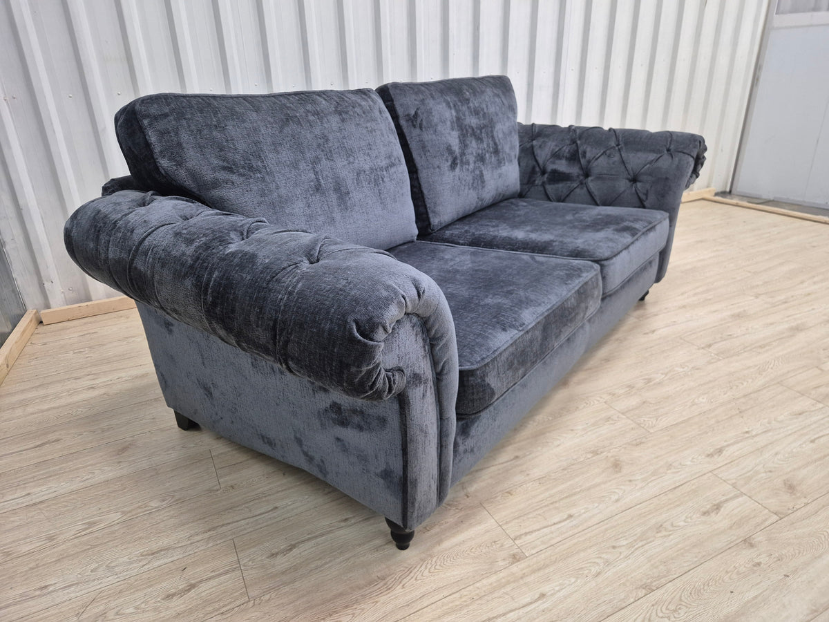 Next Gosford II Deep Sit Boucle Chenille Dark Slate Small 3 Seater