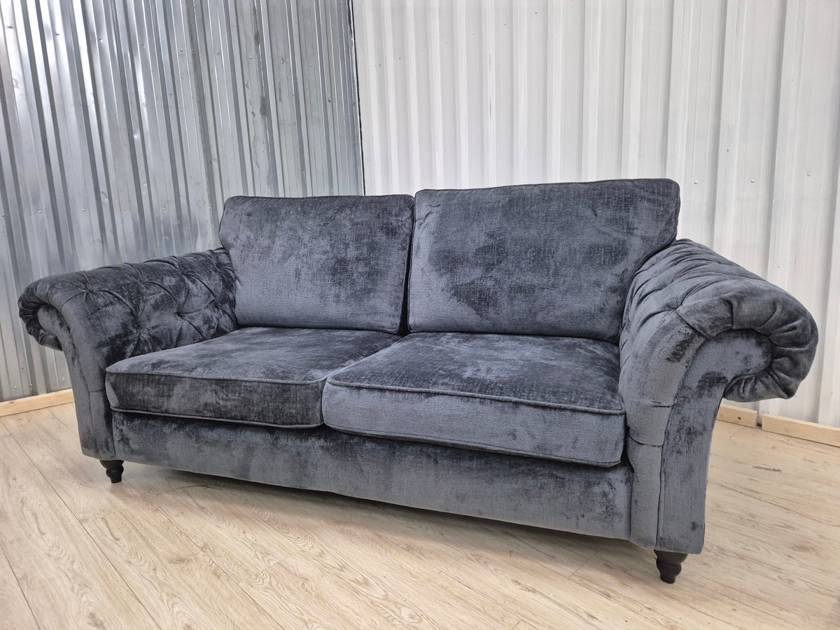Next Gosford II Deep Sit Boucle Chenille Dark Slate Small 3 Seater