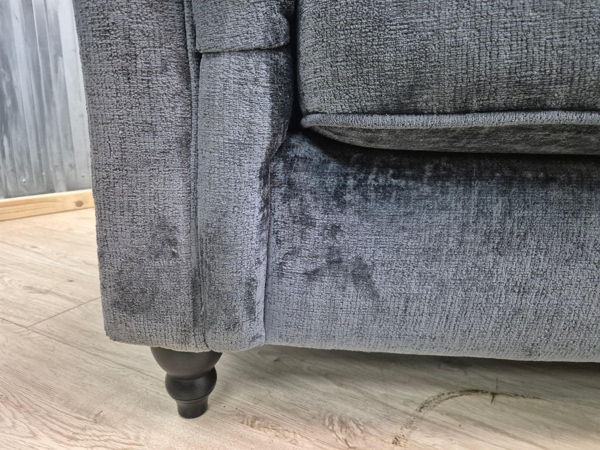 Next Gosford II Deep Sit Boucle Chenille Dark Slate Small 3 Seater