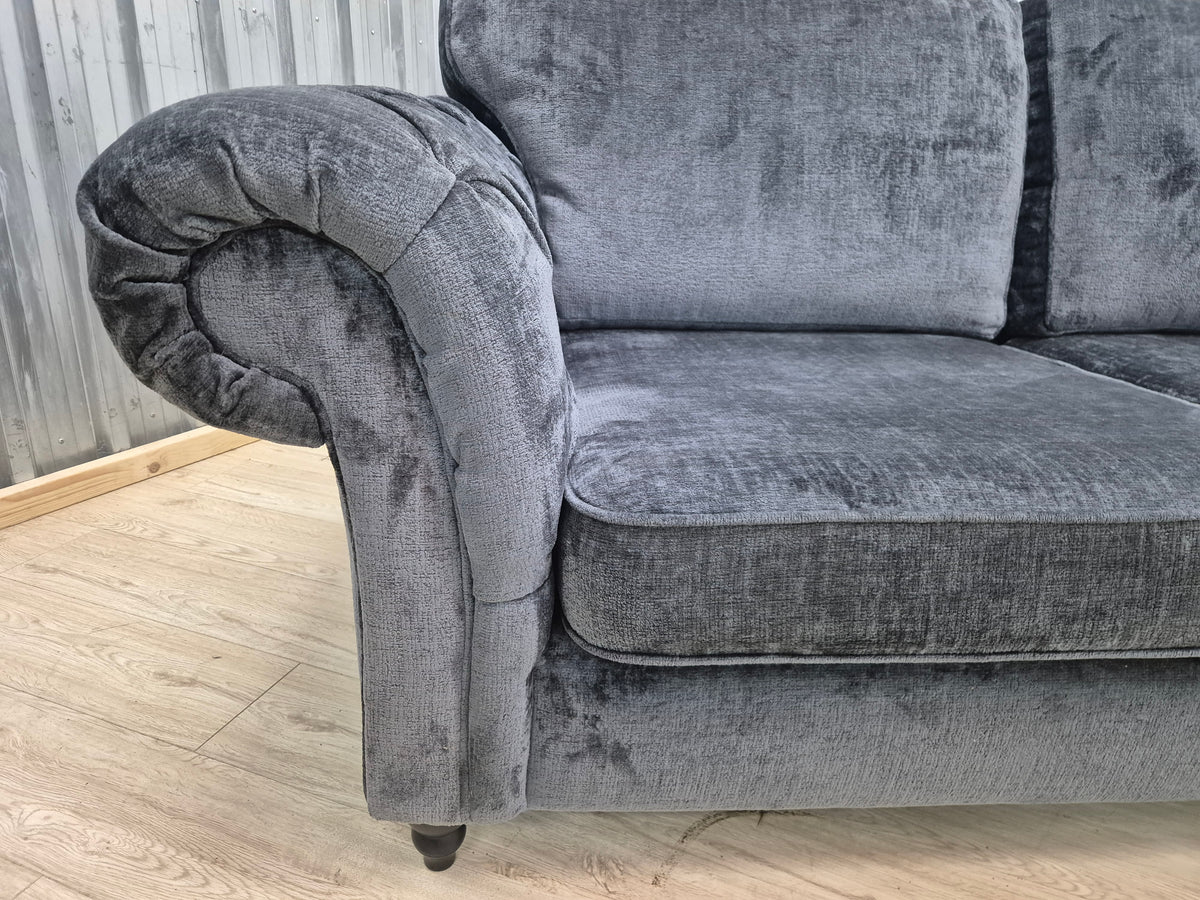 Next Gosford II Deep Sit Boucle Chenille Dark Slate Small 3 Seater