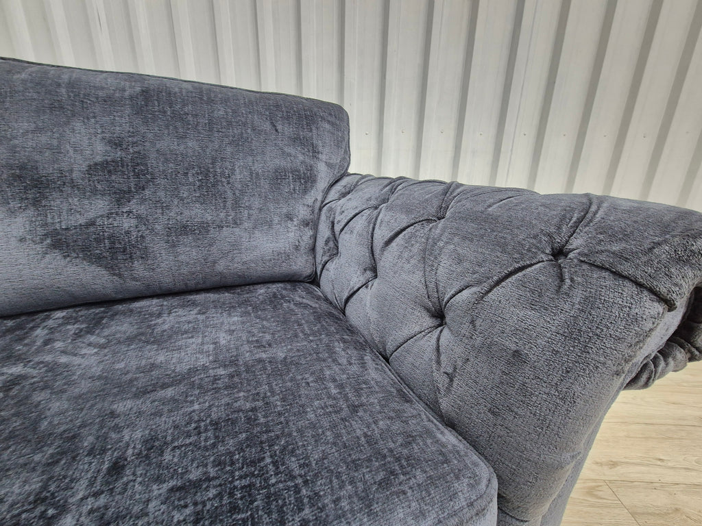Next Gosford II Deep Sit Boucle Chenille Dark Slate Small 3 Seater