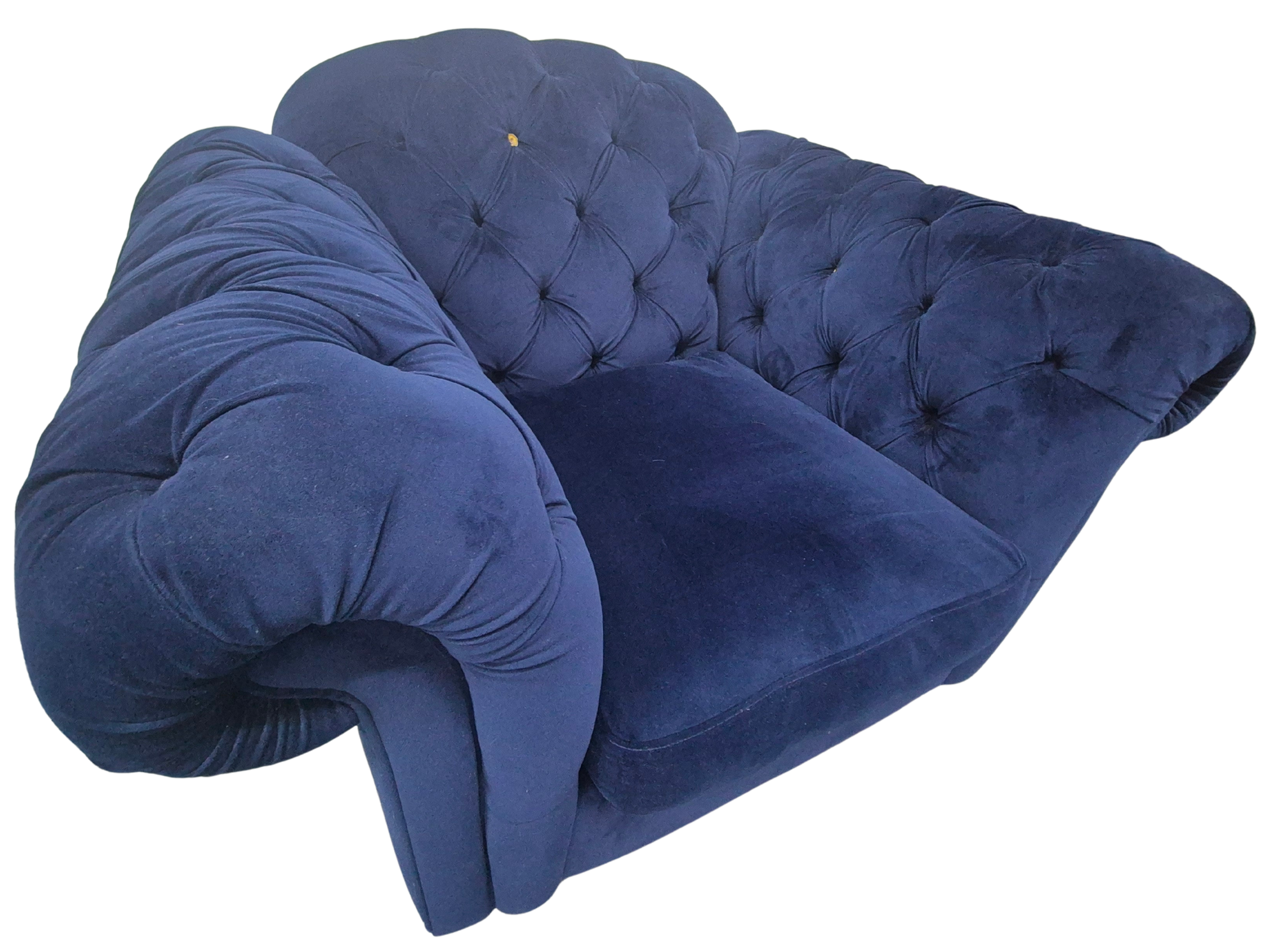 DFS Blue Velvet Armchair part of the Joules Windsor Range in a Deluxe Velvet Fabric.