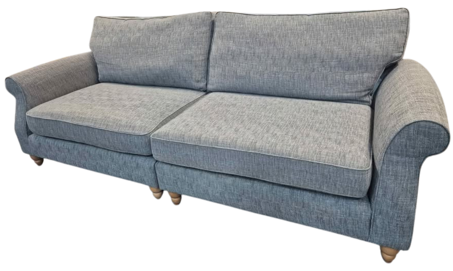 Chunky Bouclé Easy Clean 4-Seater Sofa – Mid Grey