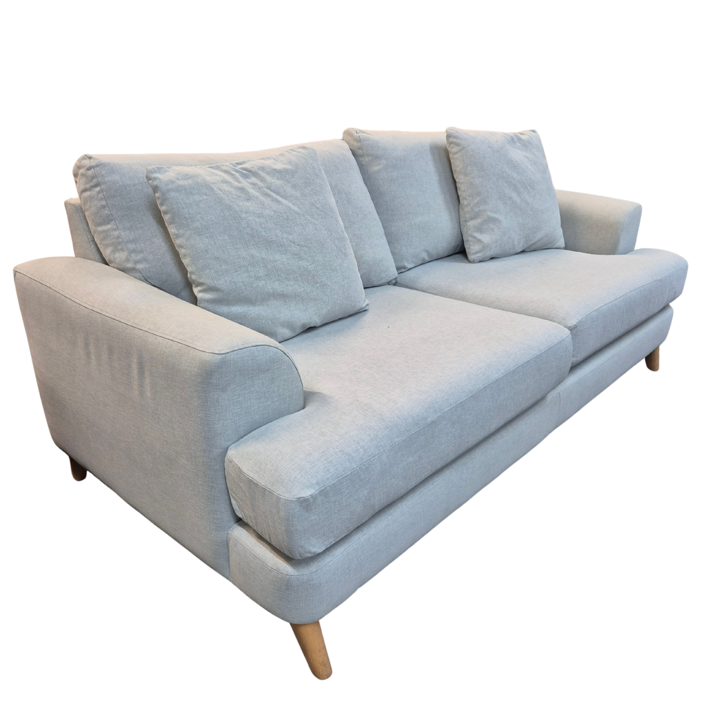 Next Parker Topper Light Blue Brushed Plain Medium Sofa