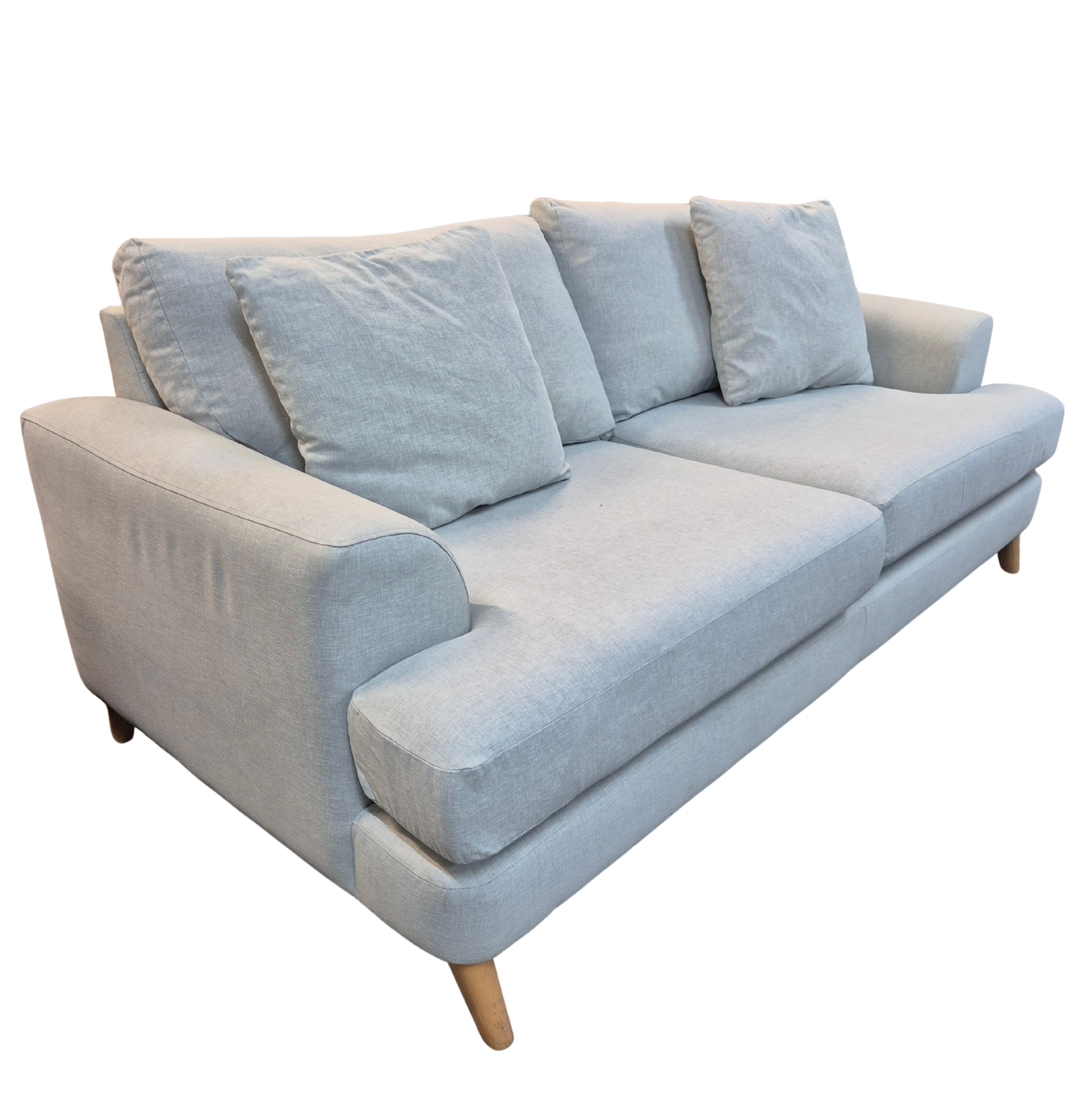 Next Parker Topper Light Blue Brushed Plain Medium Sofa
