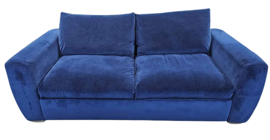 Snug Shack Blue Velvet 3 Seater Sofa with Storage