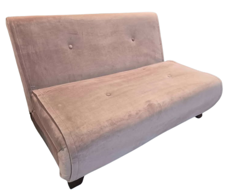 Small MADE Pink Velvet Sofa Bed