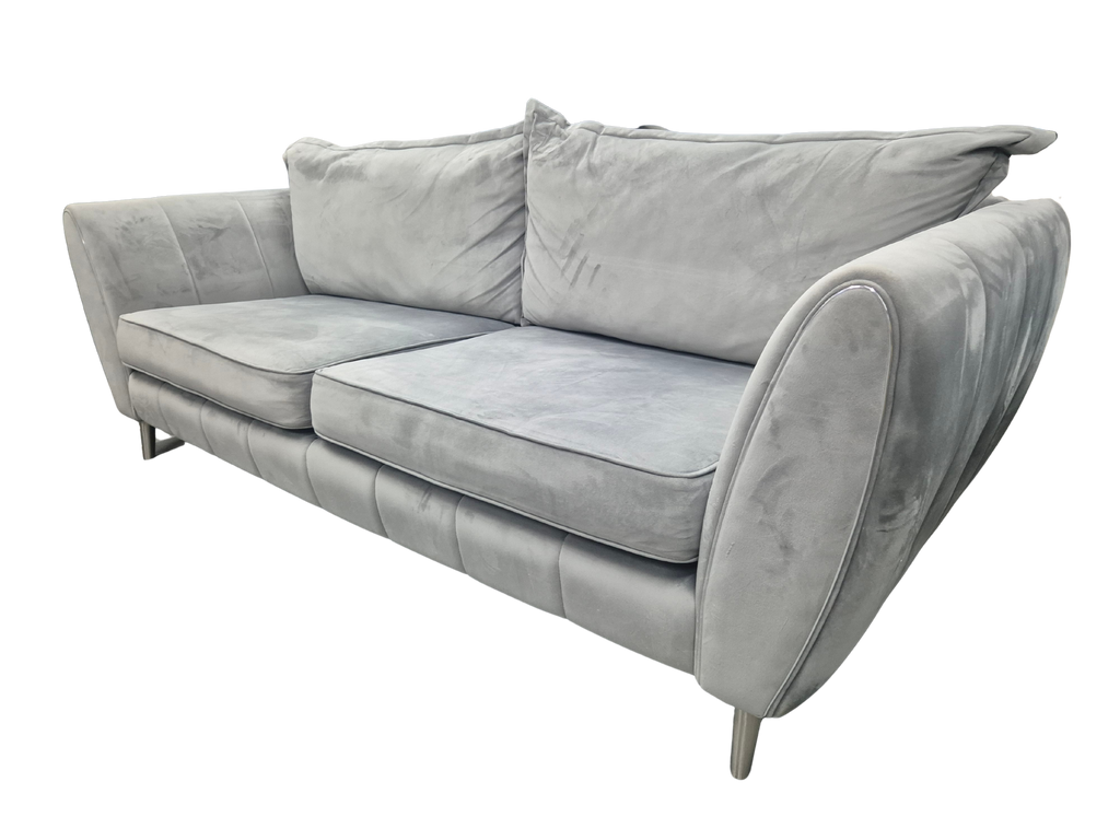 Sofology Gabrielle 4-Seater Sofa – Grey Velvet