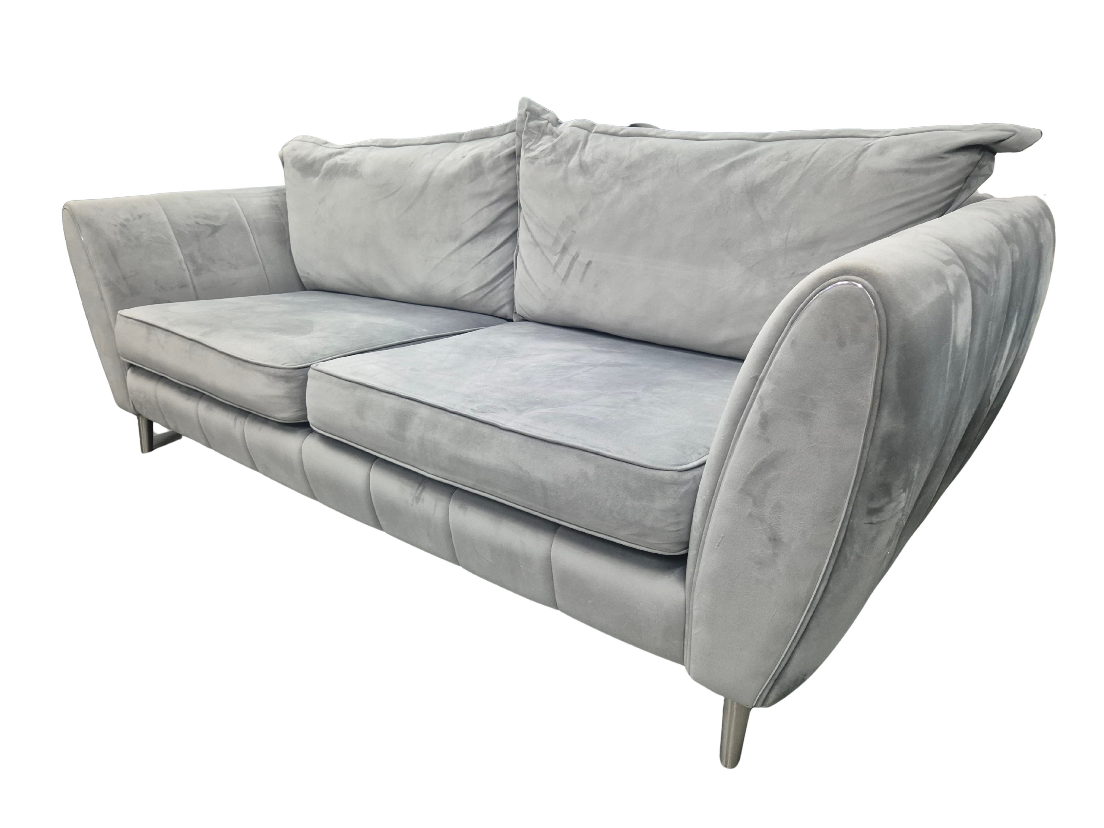 Sofology Gabrielle 4-Seater Sofa – Grey Velvet