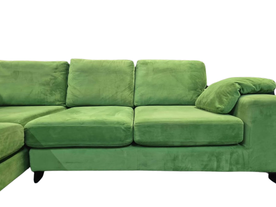 DFS Euphoria Green Velvet Corner Sofa