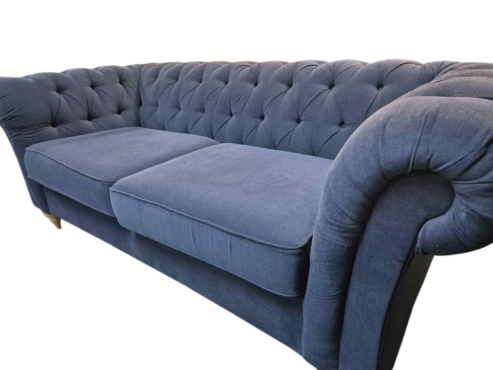 M&S Pennie Buttoned Memory Foam Topper Sofa – 3 Seater (Navy)