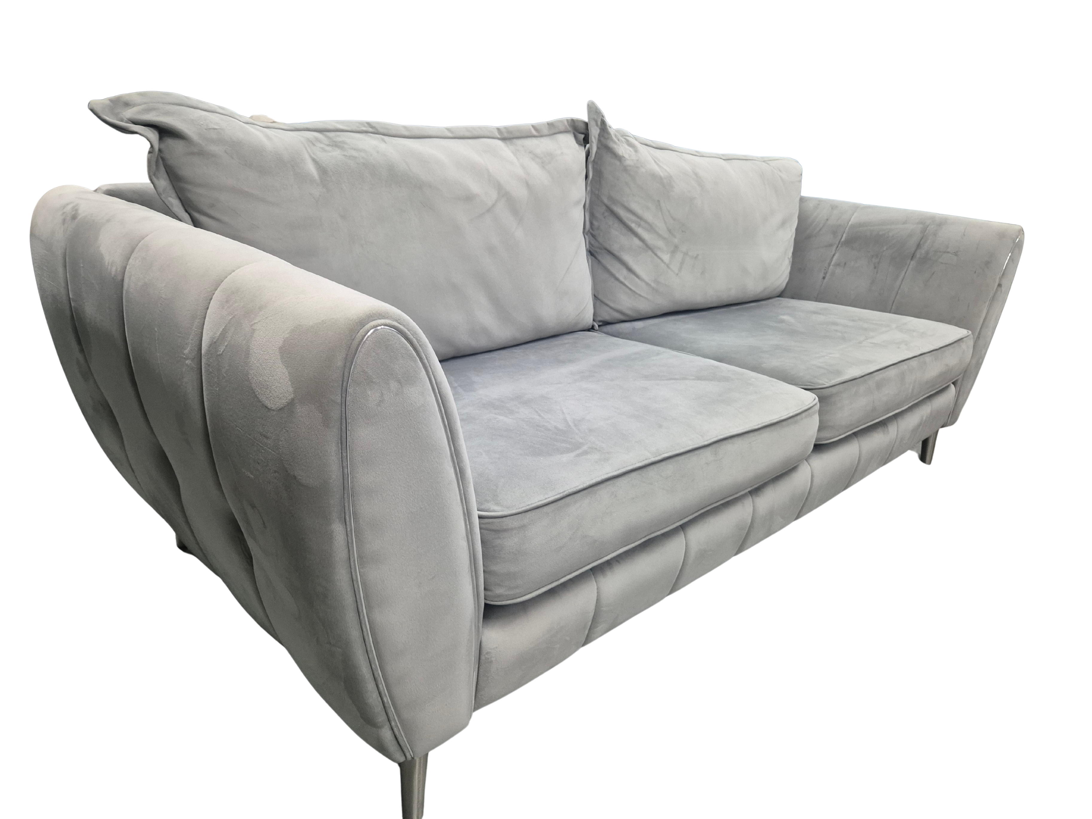 Sofology Gabrielle 4-Seater Sofa – Grey Velvet