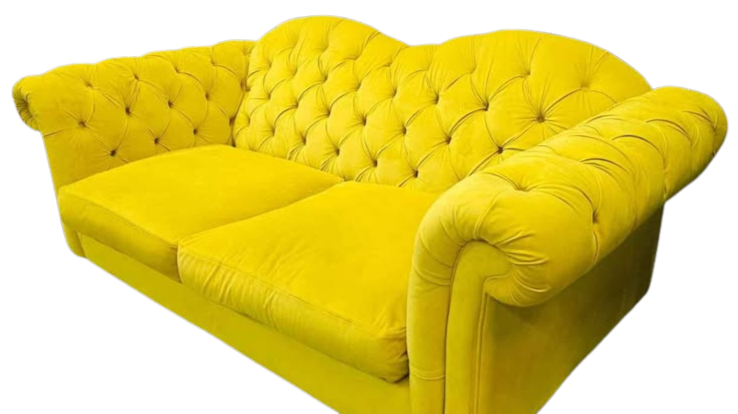 DFS Windsor 3 Seater Sofa - Yellow Deluxe Velvet