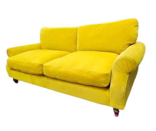 DFS Joules Cambridge 3-Seater Sofa – Yellow Velvet