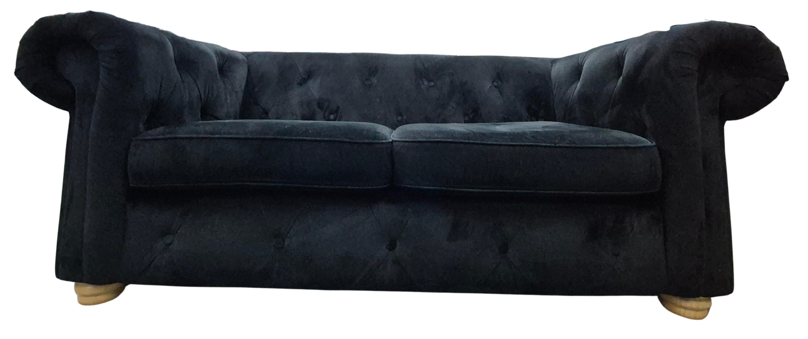 DFS Belair 2-Seater Sofa – Black Sensual Velvet