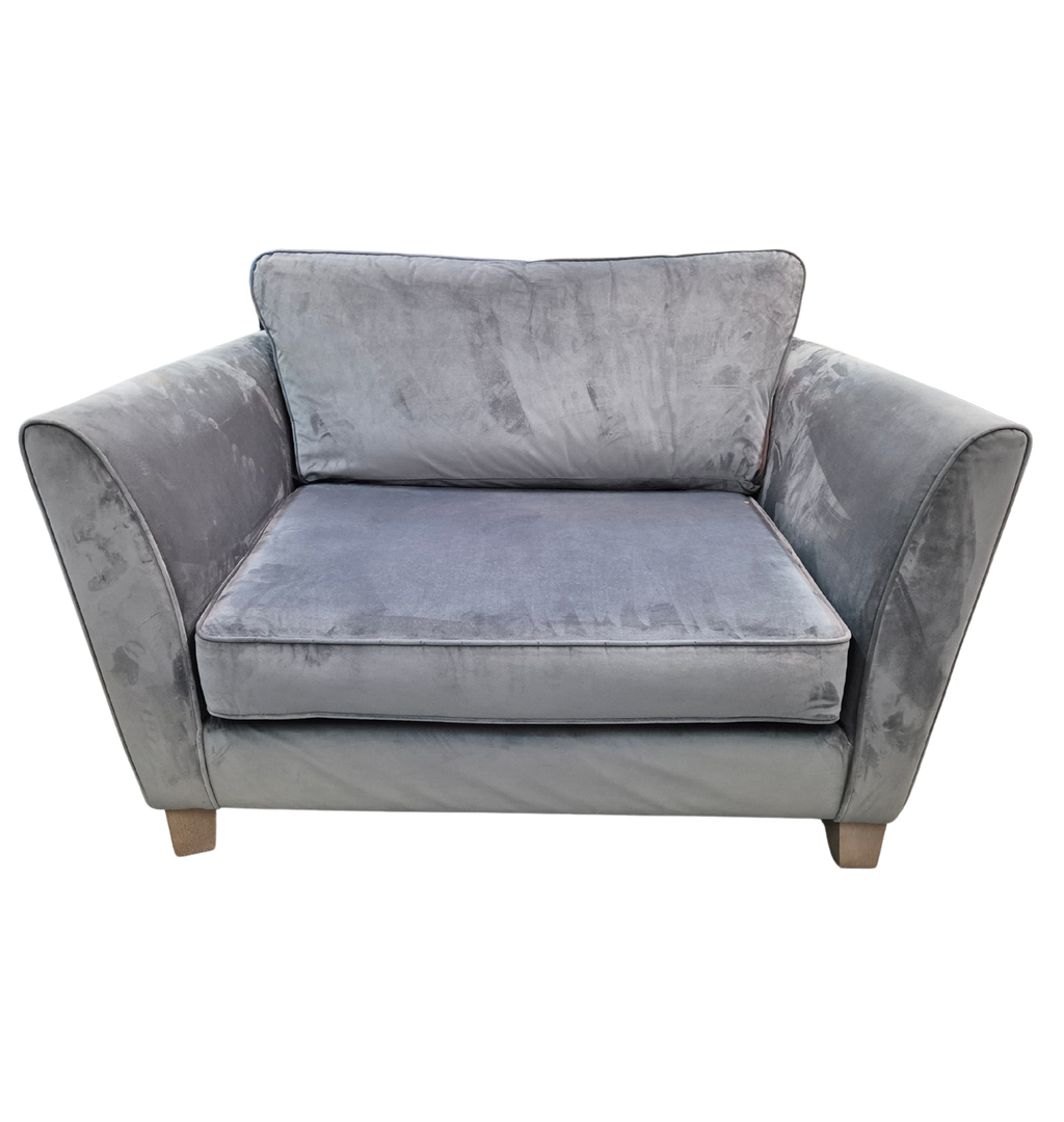 Sofology Canterbury Grey Velvet Cuddle Chair