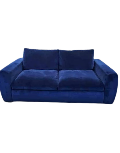 Snug Shack Blue Velvet 3 Seater Sofa with Storage