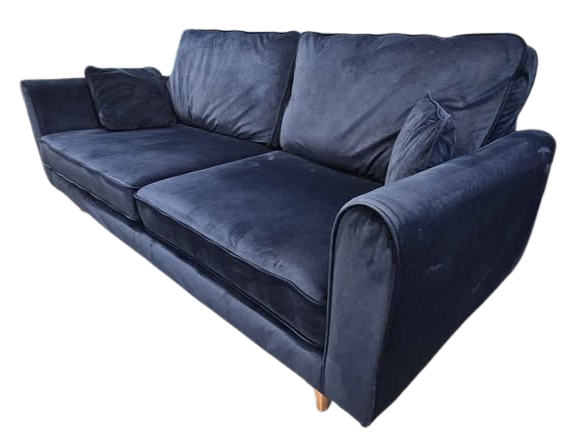 Blue Velvet 3-Seater Sofa