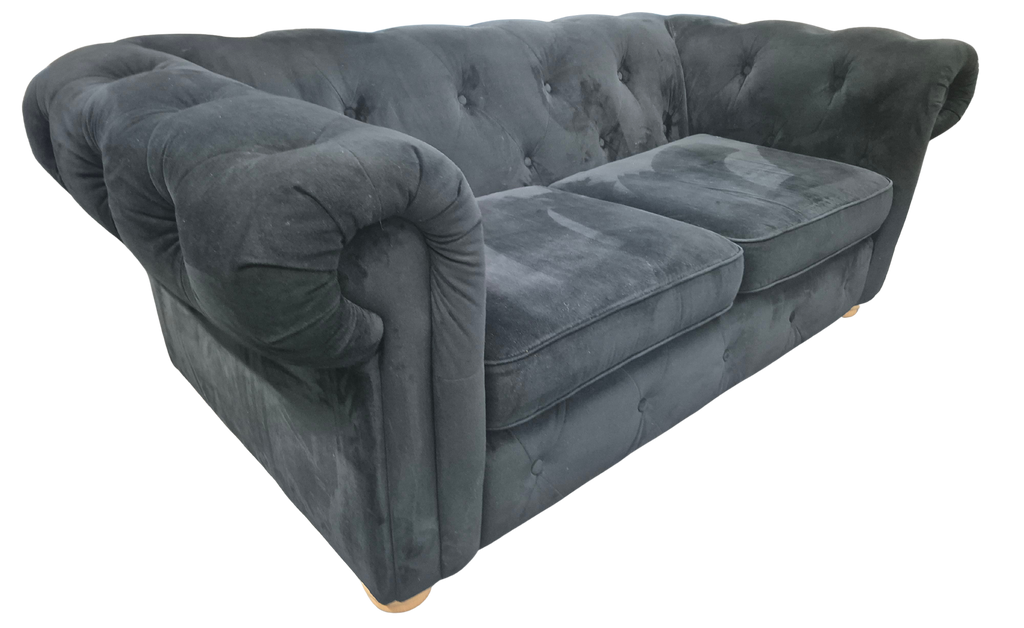 DFS Belair 2-Seater Sofa – Black Sensual Velvet