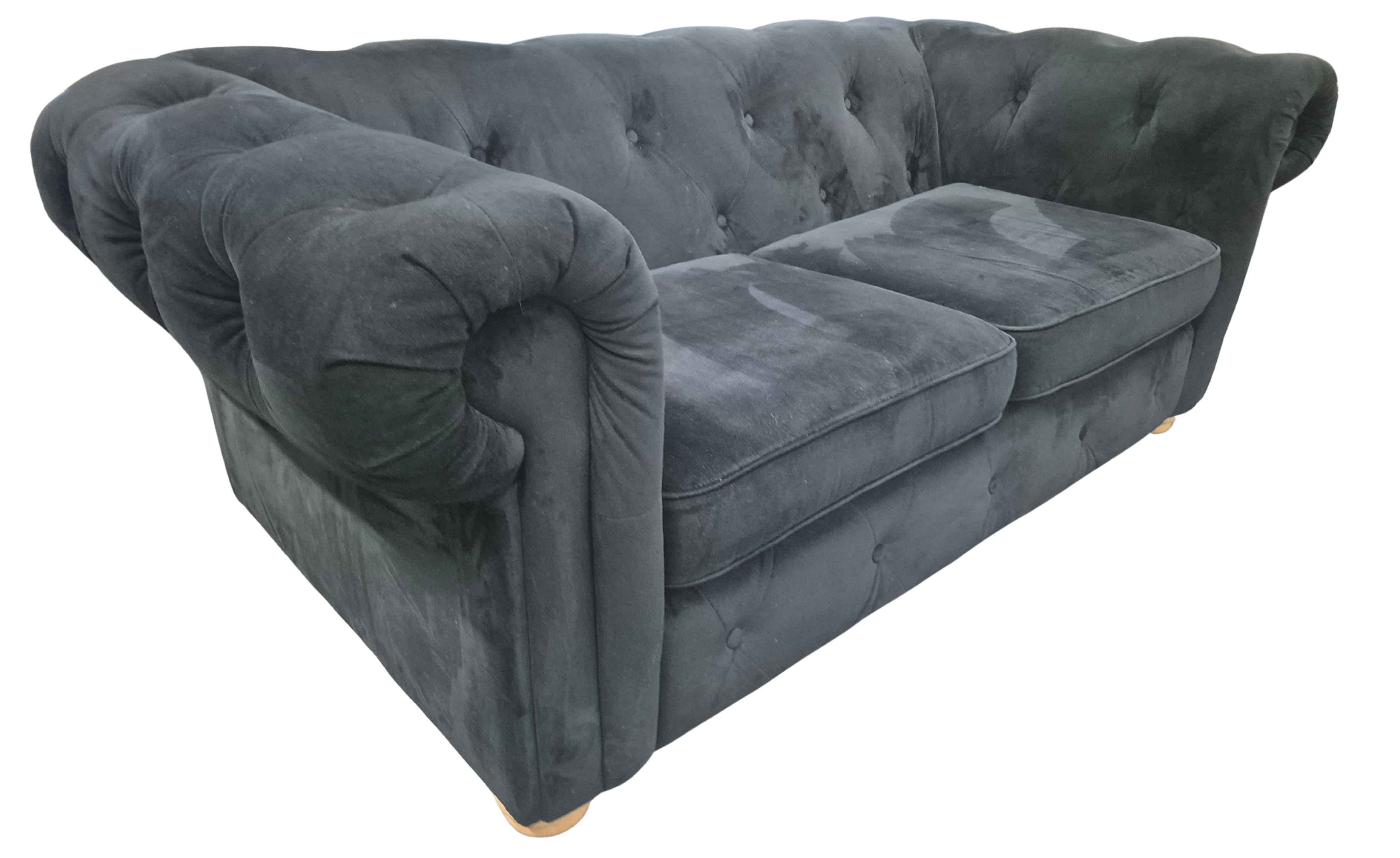 DFS Belair 2-Seater Sofa – Black Sensual Velvet