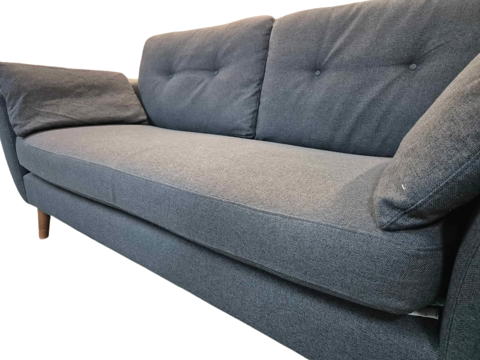 Next Wilson Dark Navy Large Buttoned Back Sofa