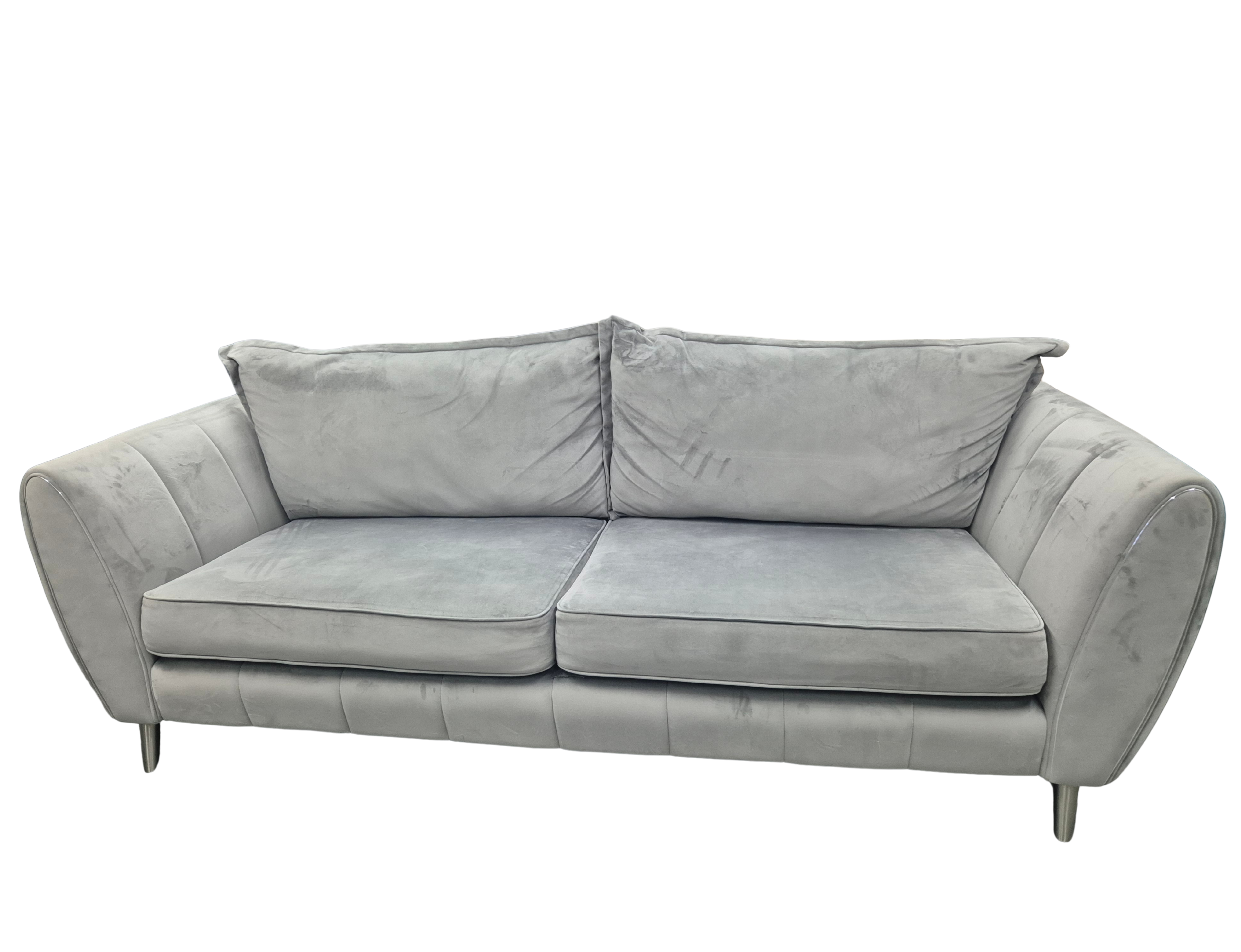 Sofology Gabrielle 4-Seater Sofa – Grey Velvet