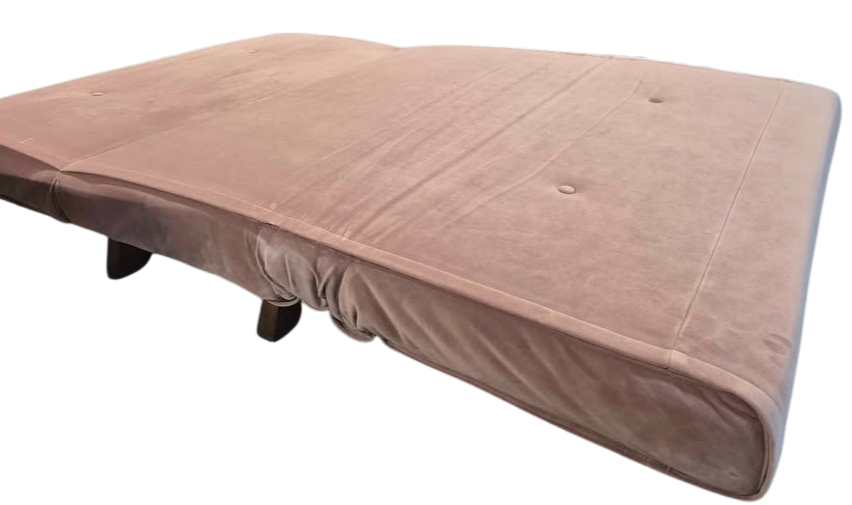 Small MADE Pink Velvet Sofa Bed
