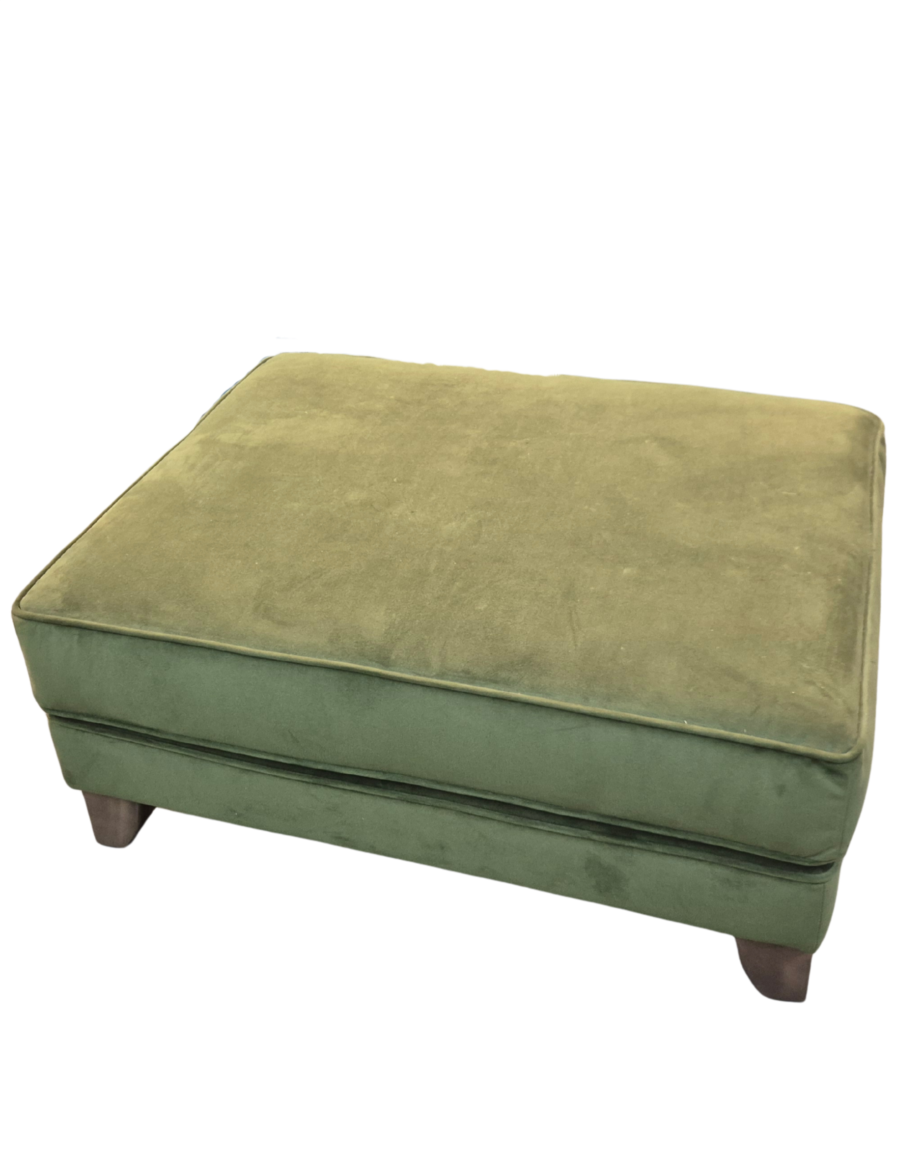 The Lounge Co footstool Melody Olive Green Velvet Footstool