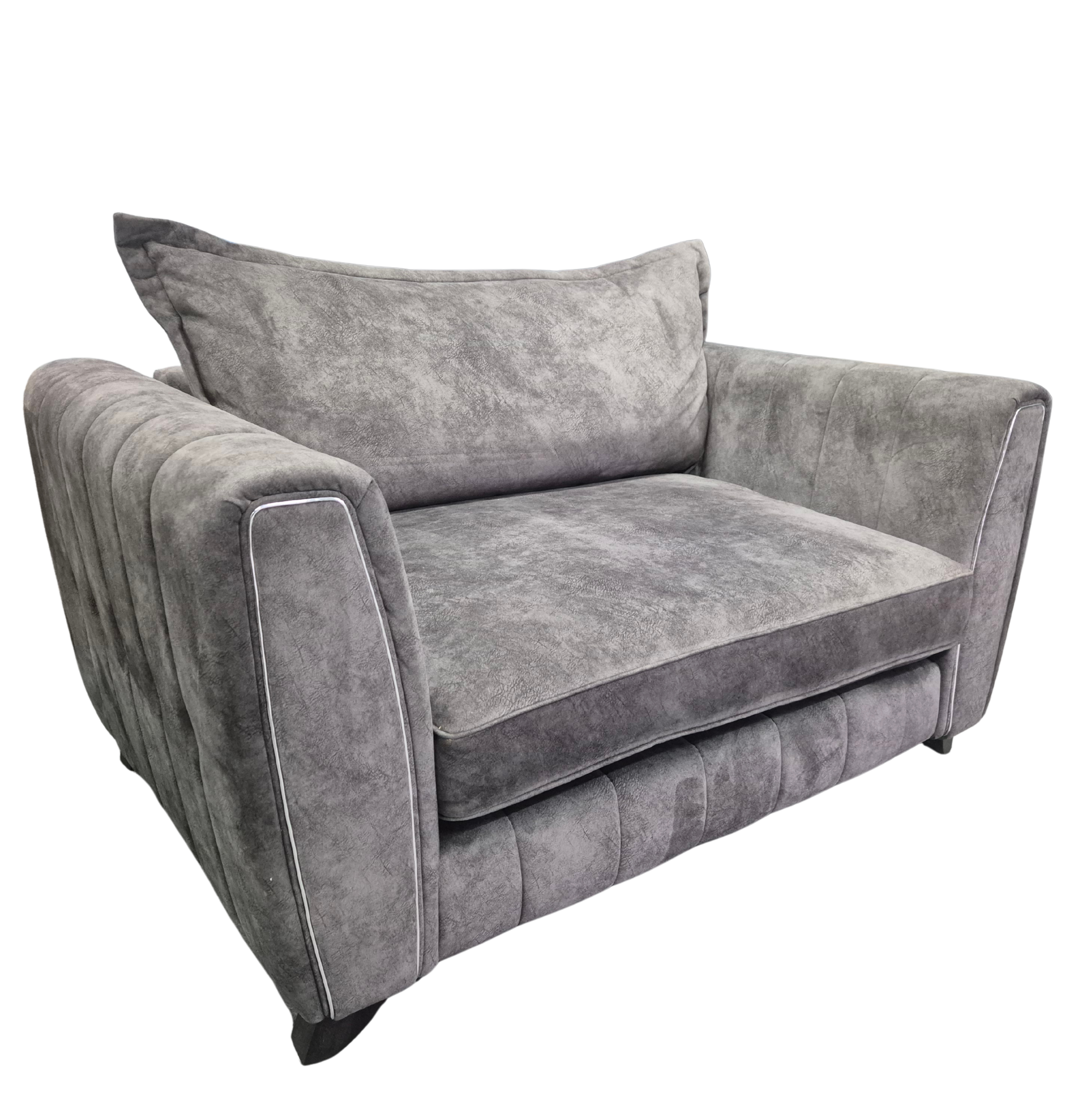 DFS Formal Back Charcoal Metallic Combination Cherished Cuddle Chair