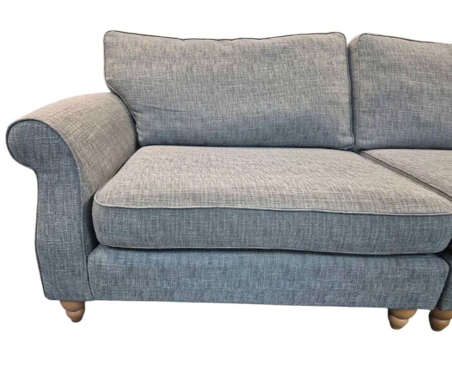 Chunky Bouclé Easy Clean 4-Seater Sofa – Mid Grey