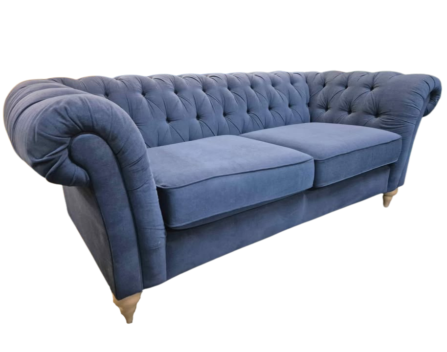 M&S Pennie Buttoned Memory Foam Topper Sofa – 3 Seater (Navy)