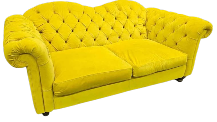 DFS Windsor 3 Seater Sofa - Yellow Deluxe Velvet